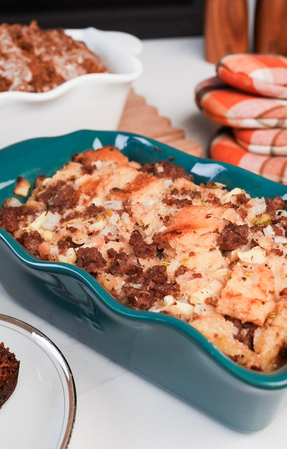 Apple, Pork & Sourdough Stuffing Bake
